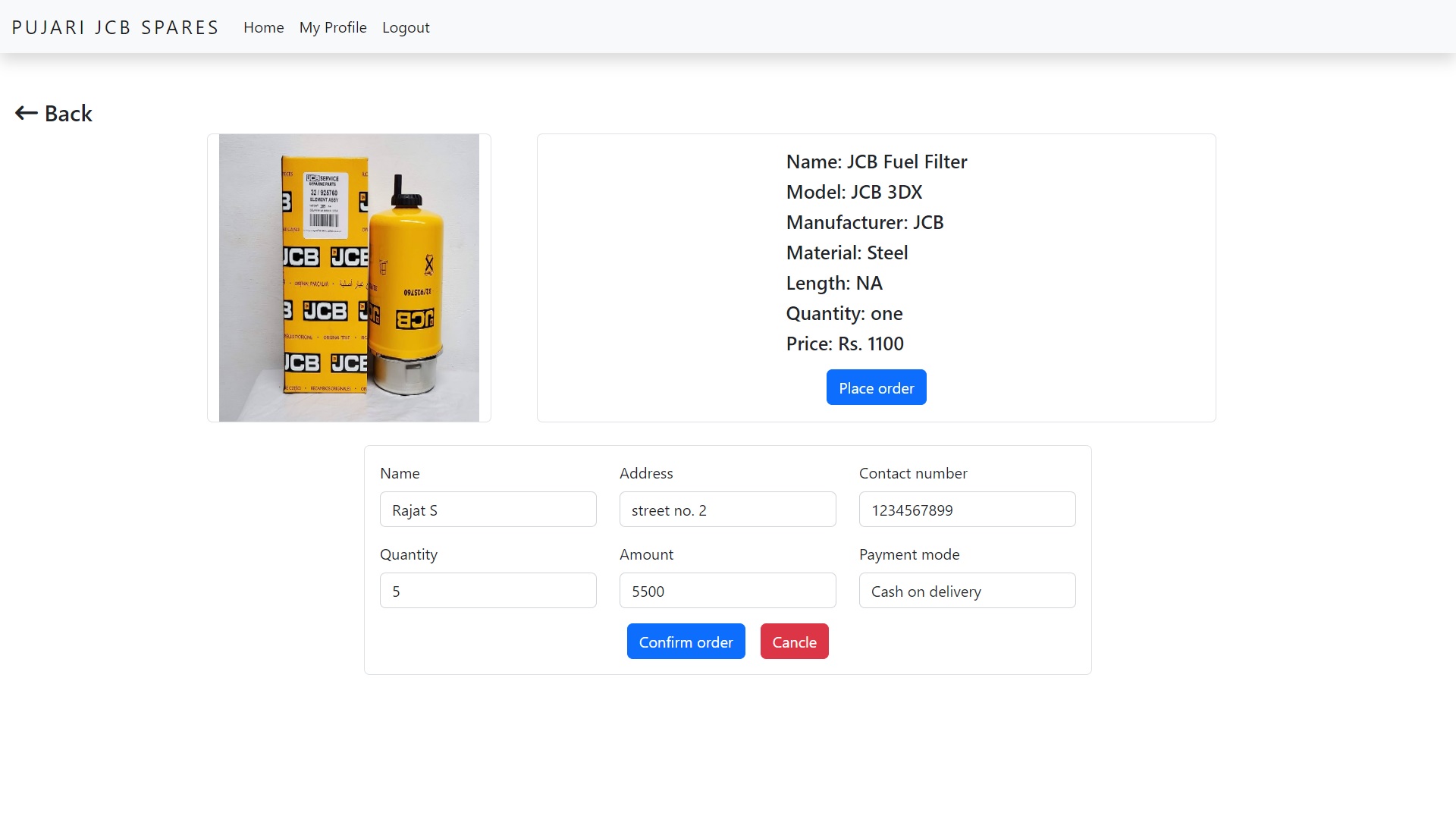 Pujari JCB Spares